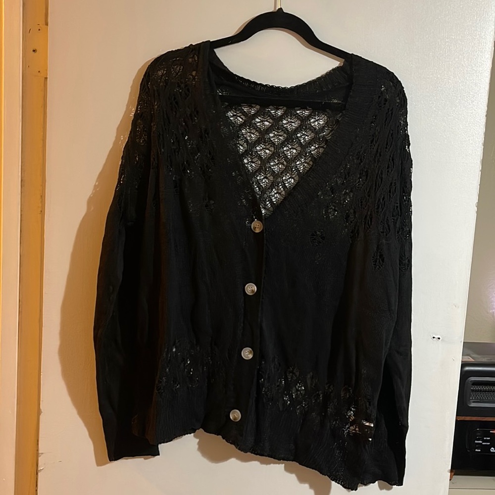 Black button sweater cardigan NWT